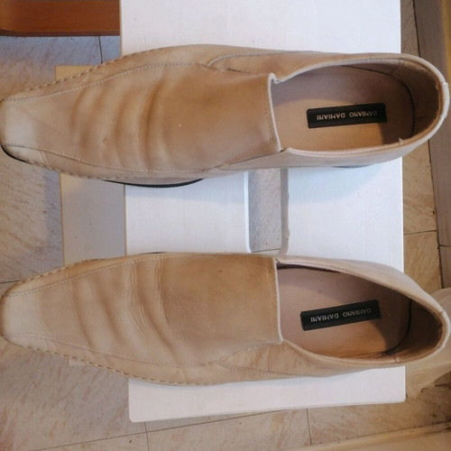 Damiani leather shoes like new, size 45, beige cream