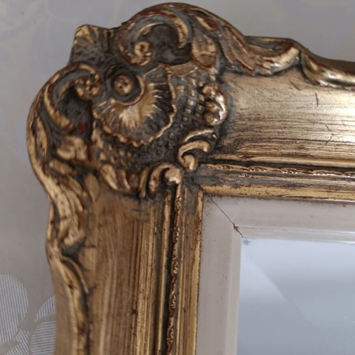 Bijouterie rectangular mirror with carved gilded frame, like new