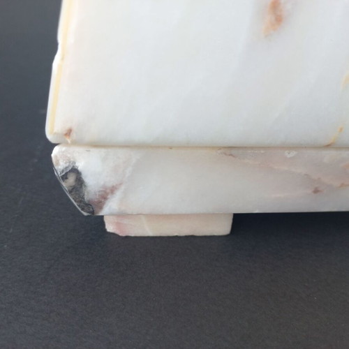 Alabaster pyramid table lamp used