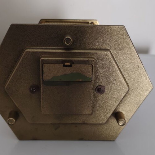 Vintage anniversary table clock with rotating pendulum (80s-90s)