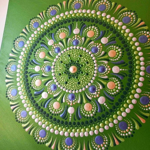 Hand-Painted Mandala for Abundance and Love by Energy Arts BG