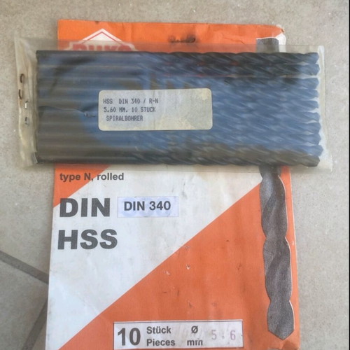 RUKO DIN340 HSS 5.6mm Long Metal Drill Bits Set 10 Pieces New