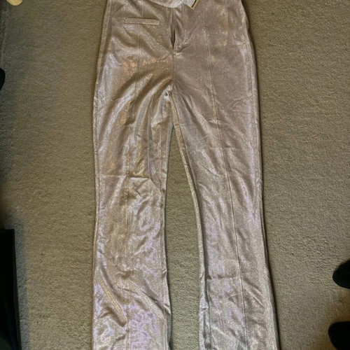 Bershka glitter pants used, gray silver, size L