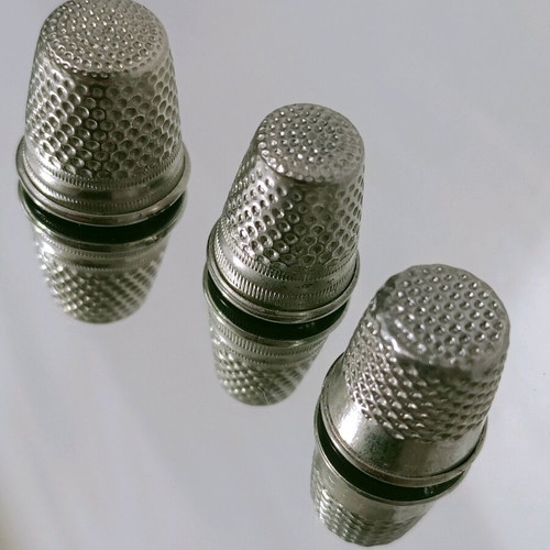 Thimbles used, set of 3 sizes, German