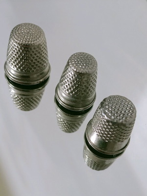 Thimbles used, set of 3 sizes, German