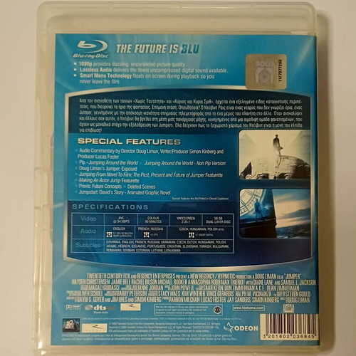 Jumper Blu-Ray movie used with Greek subtitles