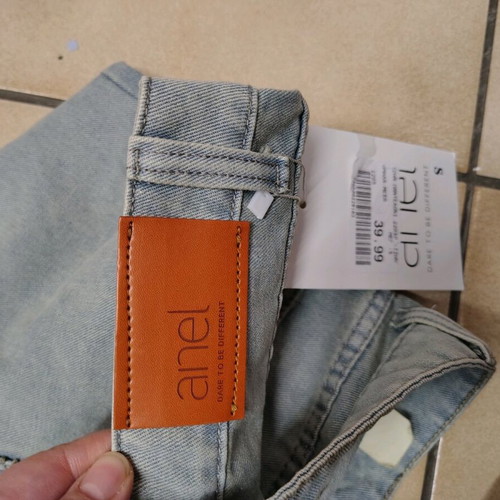 Anel jeans denim pants with rhinestones new, size S
