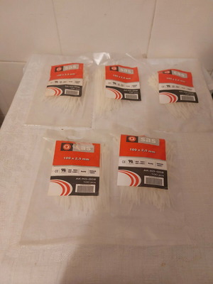 SAS white cable ties 100x2.5 mm, pack of 5x100 pieces, new