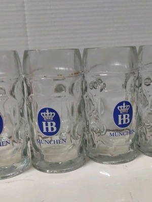 HB Munchen 0.3 l beer glasses like new, set of four