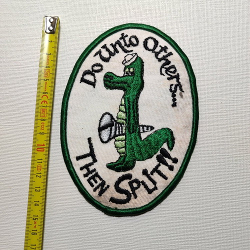 Do Unto Others patch used, 70s