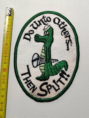 Do Unto Others patch used, 70s