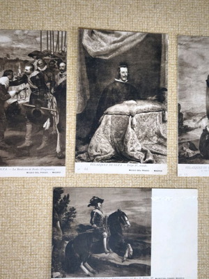Vintage μουσειακές σπάνιες καρτ-ποστάλ Velázquez σετ 4 σαν καινούργιο