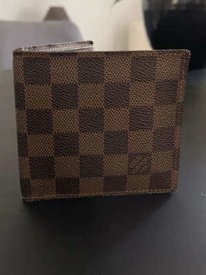 Louis Vuitton Damier Ebene bifold wallet used, black and brown