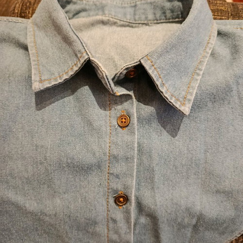 Fake denim collar like new, blue