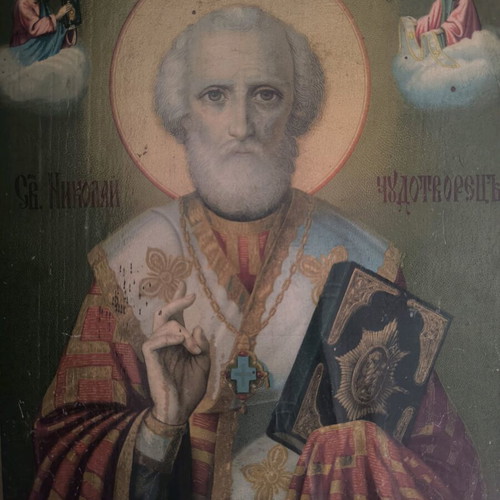 Saint Nicholas icon on wood like new
