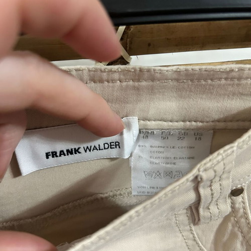 Frank Walder Beige Cropped Trousers, Size 48