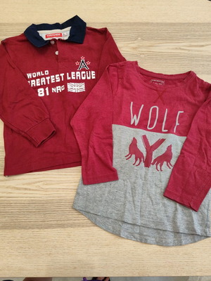 Energiers polo and Orchestra Wolf long sleeve shirts, 4 years