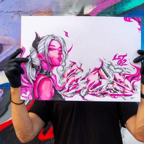 Original graffiti artwork The Art of Letting Go, 35x50cm