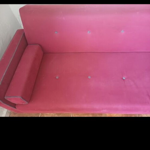 Three-seater sofa bed used, foldable double bed