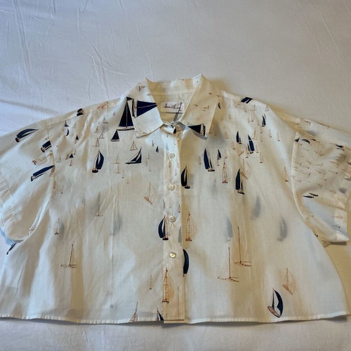 Hemithea Crop Shirt, One Size, white and blue, 100% cotton