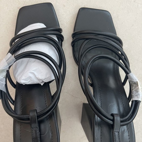 Black platform sandals, size 38
