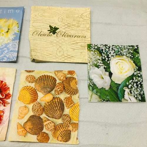 Decoupage napkins pack of 5 used with missing parts