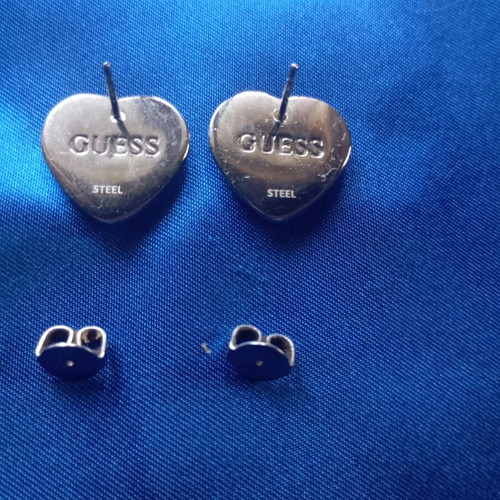 Guess earrings like new, stainless steel