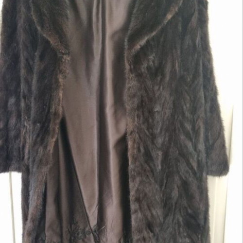 Women's mink fur coat like new, vintage, black and gray