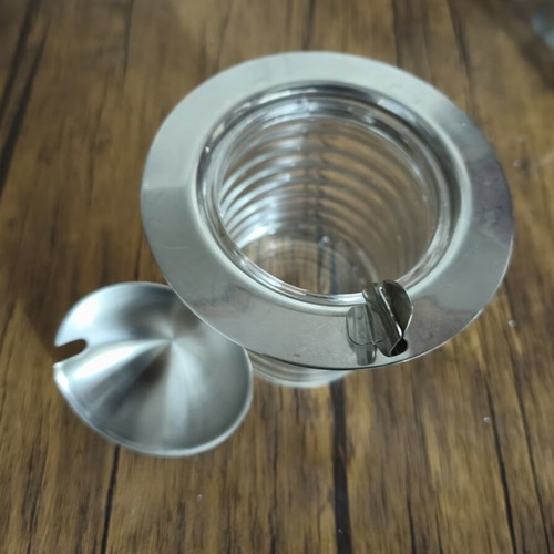 Glass sugar container Wmf like new with stainless steel