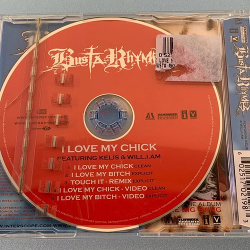Busta Rhymes ft. Kelis & Will I am I Love My Chick 5-trk CD single used