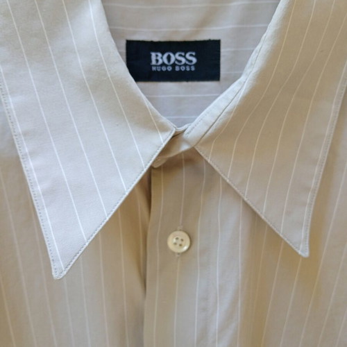 Hugo Boss short-sleeve striped shirt XXL like new, white beige