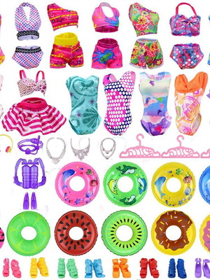 Set with swimsuit shoes and accessories "Sun & sea" (8 pieces) - 7192