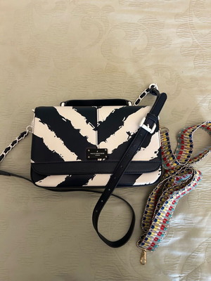 Handbag shoulder like new with two straps blue, yellow, white