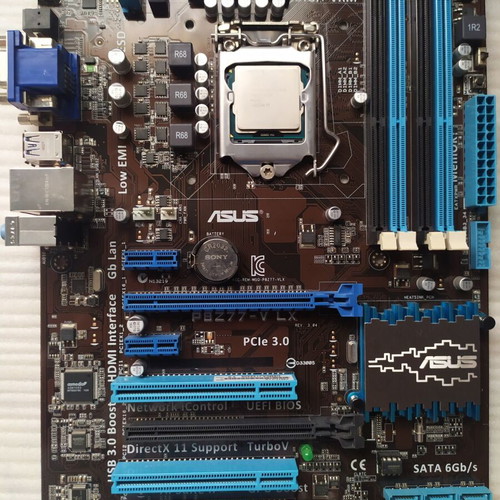 ASUS P8Z77V-LX motherboard with Intel i5 3570 and IO shield