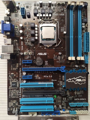 ASUS P8Z77V-LX motherboard with Intel i5 3570 and IO shield