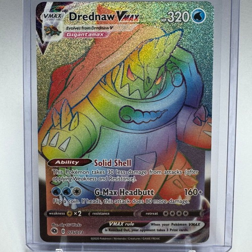 Pokemon Drednaw VMAX 075/073 Secret Rare 2020 Champion's Path new