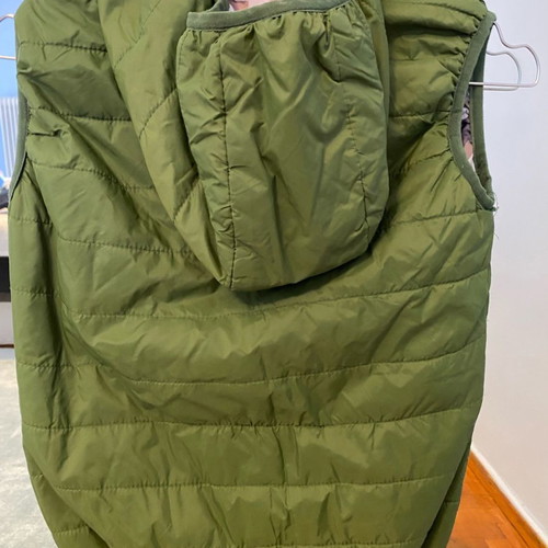 Sleeveless Boys' Jacket used, khaki, size 128 cm