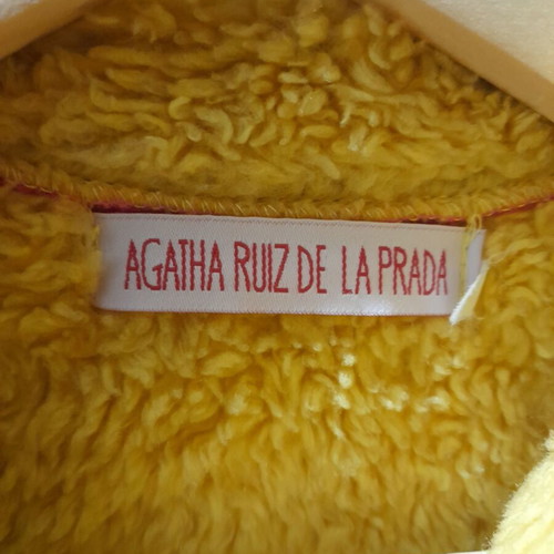Agatha Ruiz De La Prada girls' coat like new, size 8, fuchsia with mustard