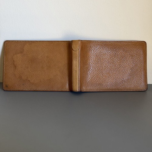 Tommy Hilfiger leather men's wallet used, tan color