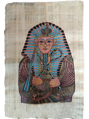 Egyptian painting on papyrus Pharaoh like new