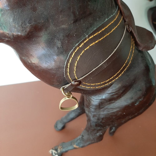 Vintage handmade leather horse used, 1960s decoration