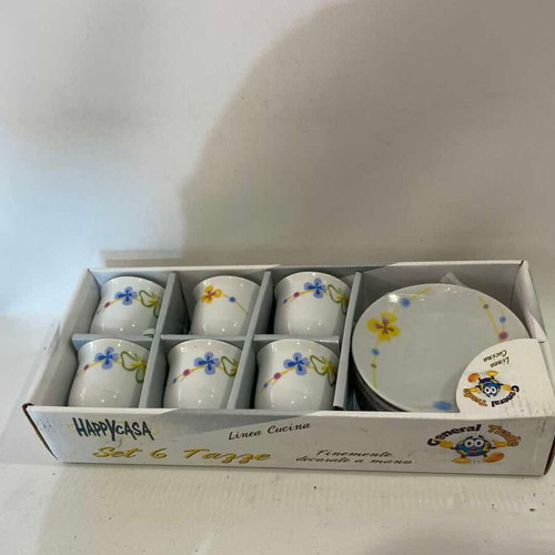 Vintage coffee cup set of 6 with saucers new in box 5x7.10cm