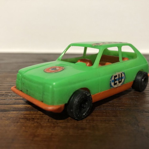 Vintage Fiat 127 plastic toy car used, scale 1/36 by Grecostyl