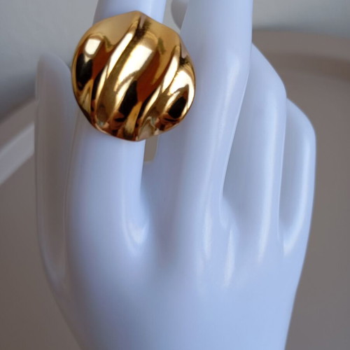 Adjustable ring made of 18K gold plated stainless steel new