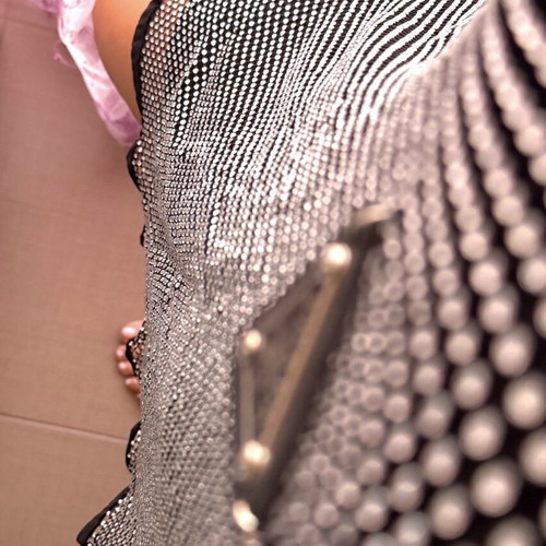 Prada style dress with rhinestones and extra inner slip, size M, new