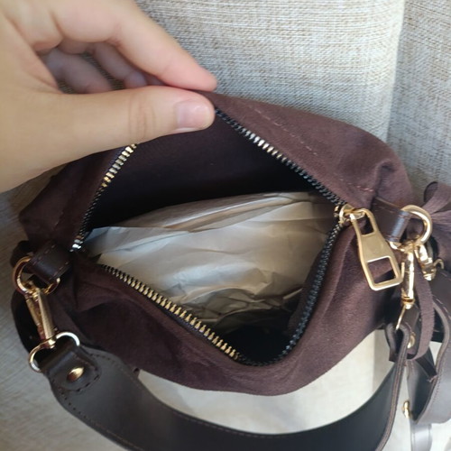 Brown Boho Crossbody Bag with Fringe, New