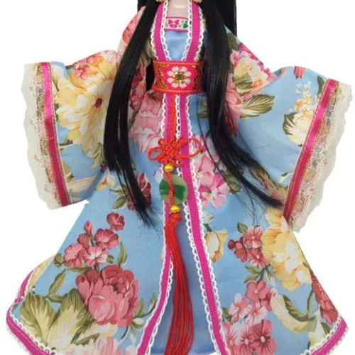 Doll kimono dress "Japan Princess Blue" - 7184-B