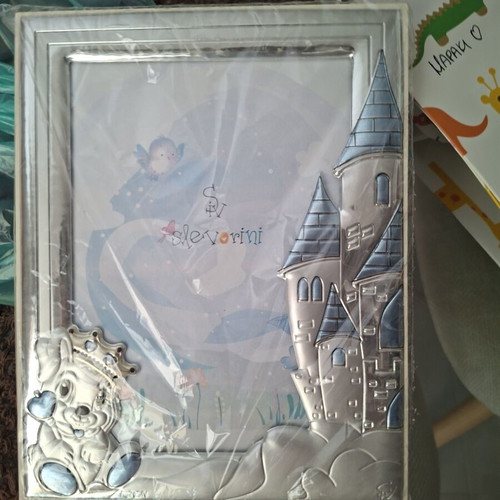 Silver children's photo frame for boy new
