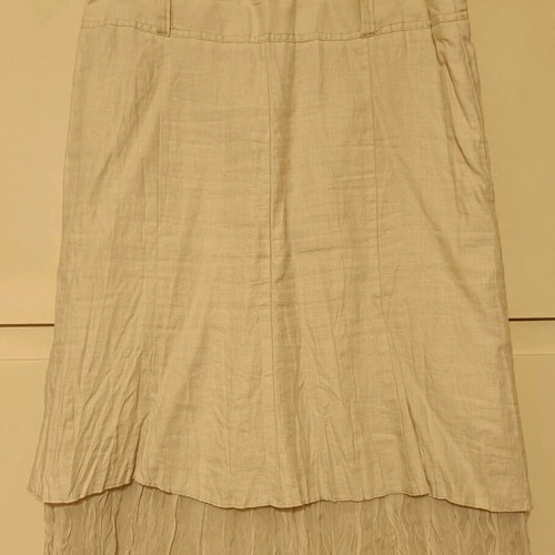 Vintage Midi Skirt Forel like new, beige with linen and lace
