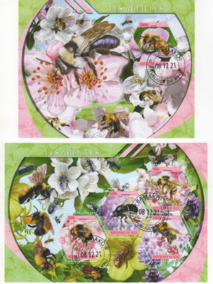 The Bees 2021 Stamp Set complete with Block and Mini Sheet new
